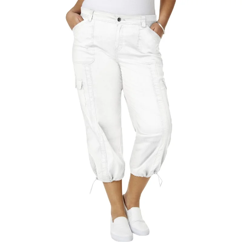 Style & Co. Womens Plus Cargo Casual Capri Pants High-Waist Trousers