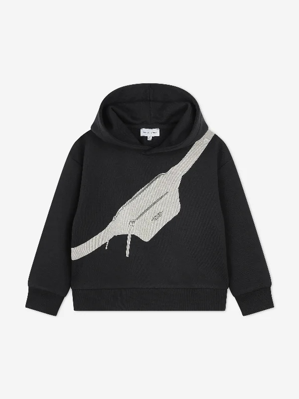 MARC JACOBS Kids Belt Bag Print Hoodie in Black Hoodie with Gradient Ombre Colorful