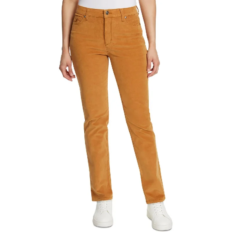 Gloria Vanderbilt Womens Amanda Slimming High Rise Straight Leg Pants Lightweight Linen Pants