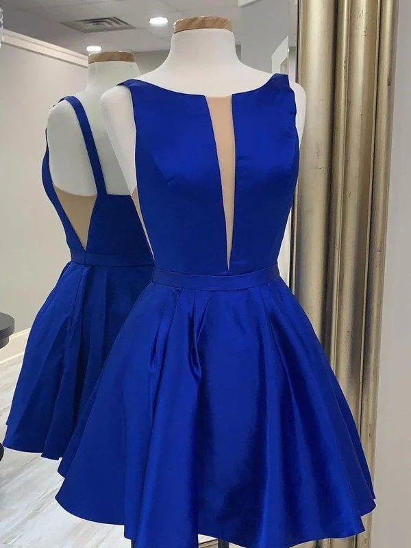 Simple Short Blue Green Mini Satin Prom Dresses, Short Blue Green Formal Homecoming Dresses Tunics Practical easy-care Simple Short Blue Green Mini Satin Prom Dresses, Short Blue Green Formal Homecoming Dresses Tunics Practical easy-care