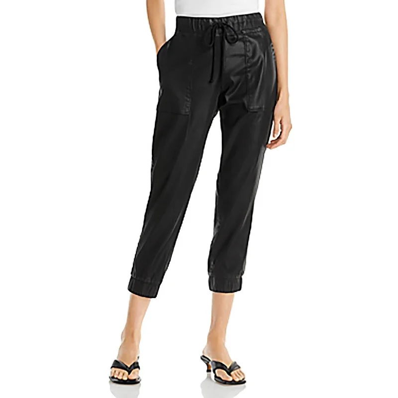 Bella Dahl Womens Chelsea High Rise Cropped Jogger Pants Formal Stretch Pants