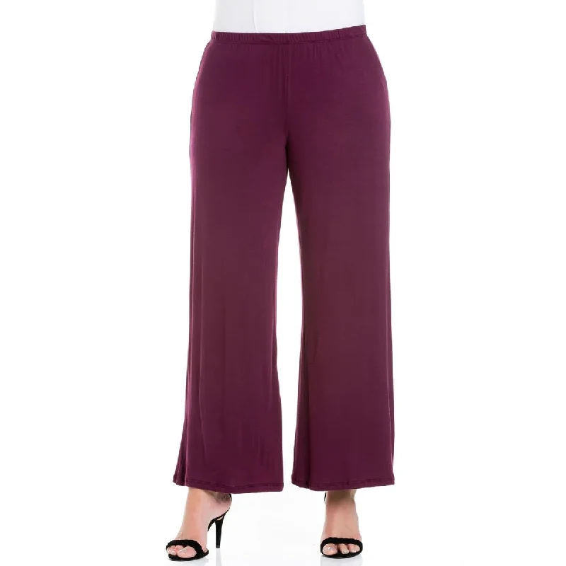 24seven Comfort Apparel Womens High Rise Wide Leg Palazzo Pants Slim-Fit Khaki Pants