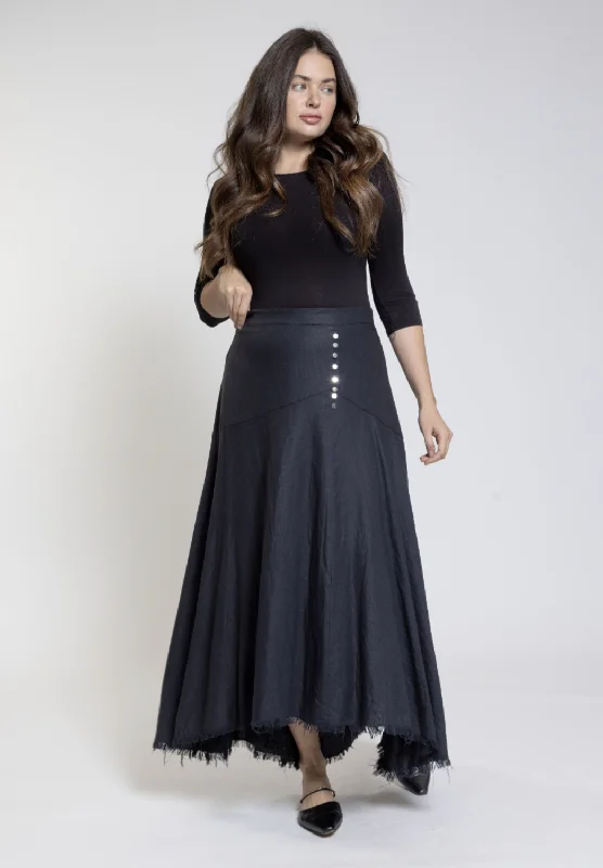 Link + Luxe Frayed Hem Skirt patchwork skirt art