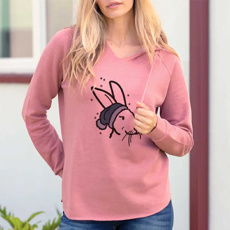 Frosty Rex Rabbit - Betsy - Cali Wave Hooded Sweatshirt Hoodie with Strings Custom Fit Adjustable Frosty Rex Rabbit - Betsy - Cali Wave Hooded Sweatshirt Hoodie with Strings Custom Fit Adjustable
