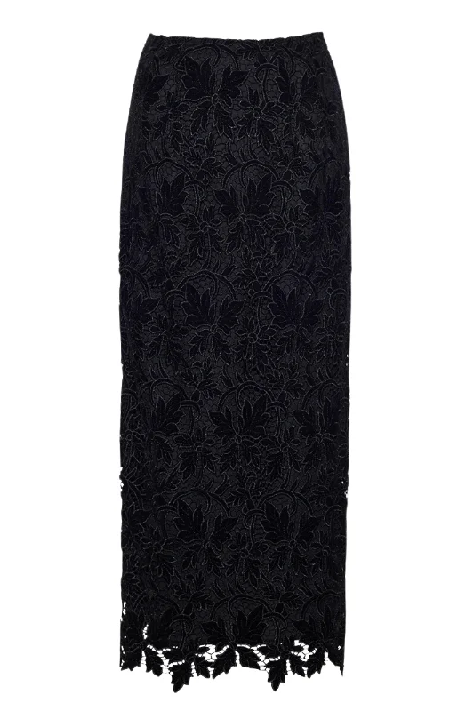 Sienna Skirt | Black Velvet Lace velvet skirt sumptuous