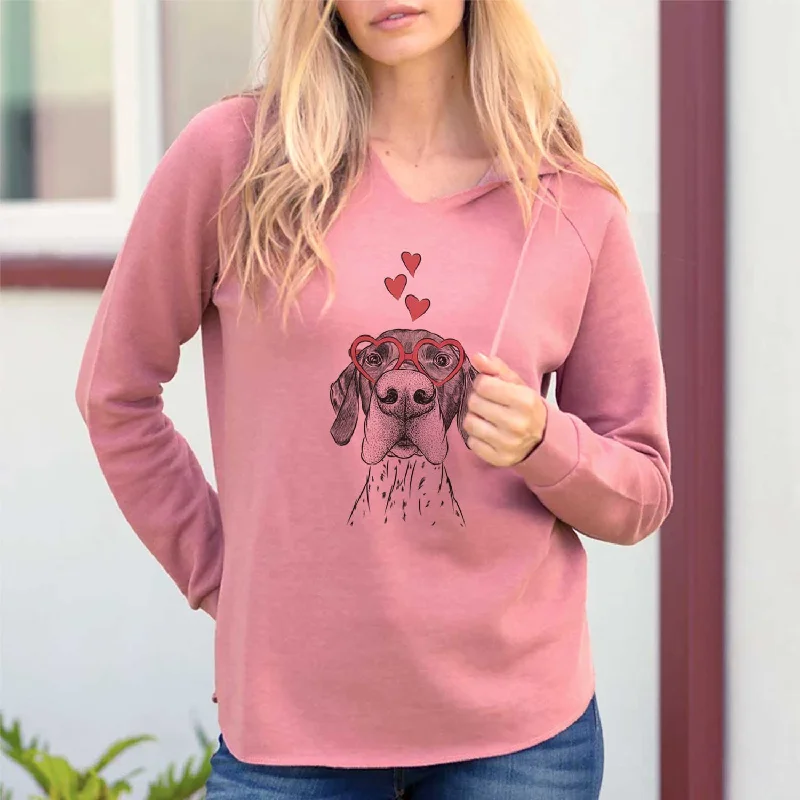 Valentine Booze the German Shorthaired Pointer - Cali Wave Hooded Sweatshirt Hoodie with Turtle Neck Cozy Winter Valentine Booze the German Shorthaired Pointer - Cali Wave Hooded Sweatshirt Hoodie with Turtle Neck Cozy Winter