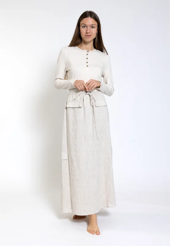 Azelea Tie Waist Skirt With Pocket high slit skirt