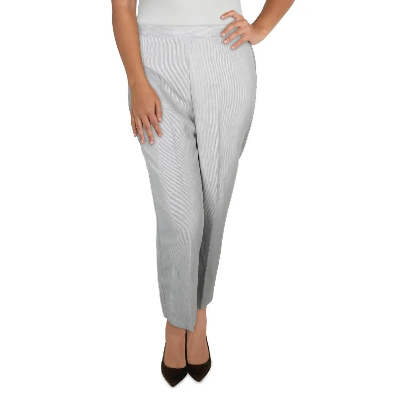 Alfred Dunner Womens Petites Textured Pockets Dress Pants Trendy High-Waist Trousers