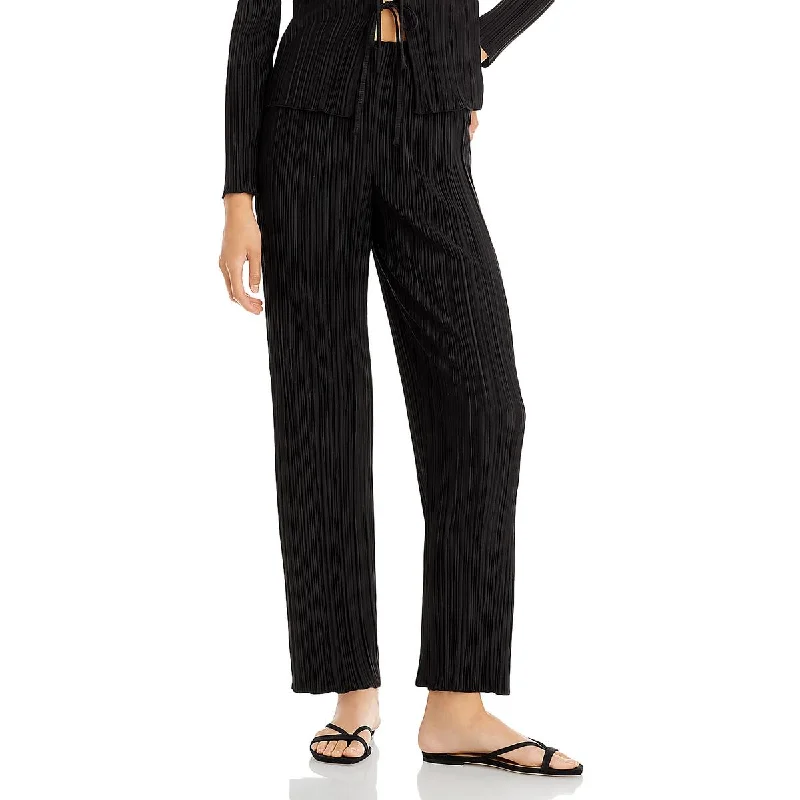 Rails Womens Rowan Pull On Elastic Waist Straight Leg Pants Comfy Zip-Up Pants