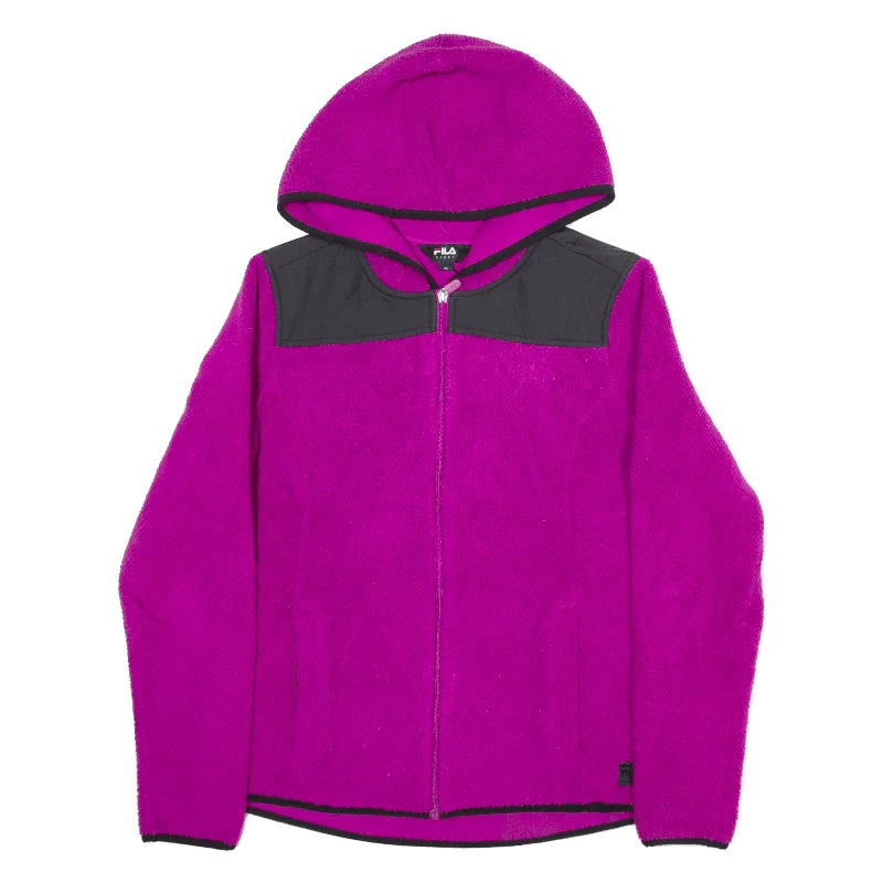 FILA Hoodie Pink Full Zip Womens M Hoodie with Thumb Holes Functional Cozy