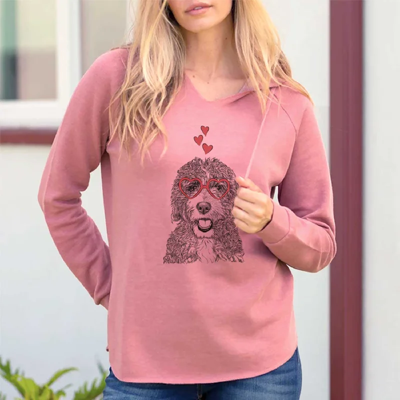Valentine Bash the Bernedoodle - Cali Wave Hooded Sweatshirt Hoodie with Double Zipper Versatile Adjustable Valentine Bash the Bernedoodle - Cali Wave Hooded Sweatshirt Hoodie with Double Zipper Versatile Adjustable