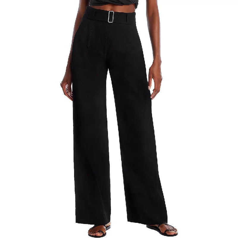 A.L.C. Womens Darby Linen Blen High Rise Wide Leg Pants Comfortable Maternity Pants