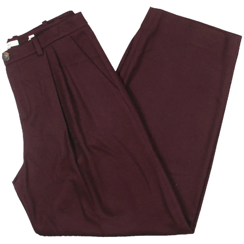 Vince Womens Wool Blend Low Rise Wide Leg Pants Fashionable Jogger Pants