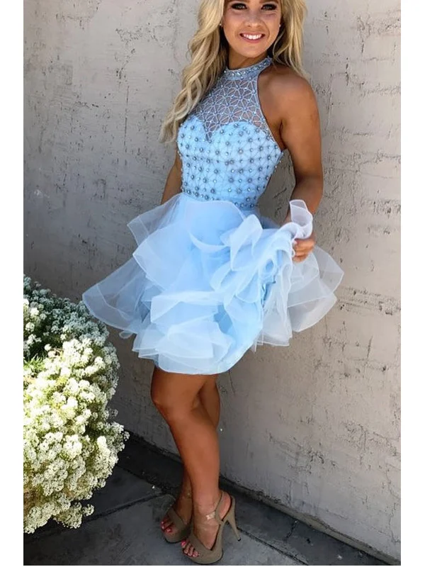 Sexy Homecoming Dress A-line Halter Rhinestone Light Sky Blue Short Prom Dress Party Dress JK525 Tunics Seasonal trendy Sexy Homecoming Dress A-line Halter Rhinestone Light Sky Blue Short Prom Dress Party Dress JK525 Tunics Seasonal trendy
