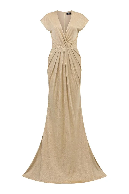 Salinas Sheath Crossover Jersey Floor Length Dress Tunics Practical durable