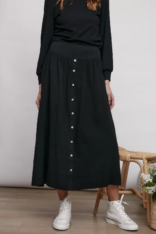 The Middle Amira Skirt velvet skirt glossy