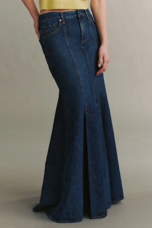 Harley Skirt | Dark Wash satin skirt smooth