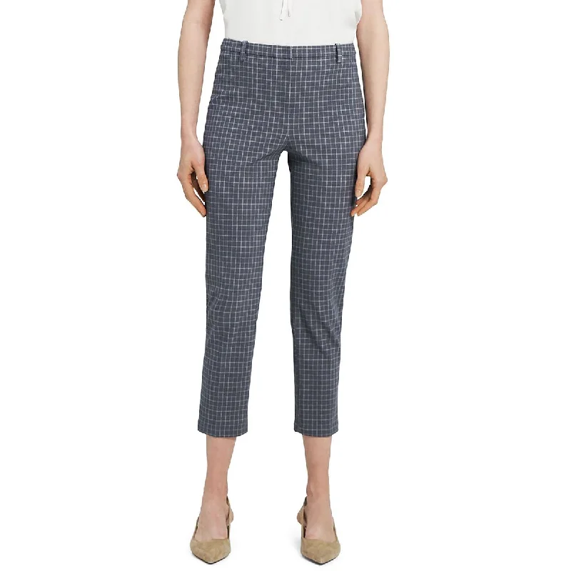 Theory Womens Slim Grid Print Dress Pants Modern Skinny Pants
