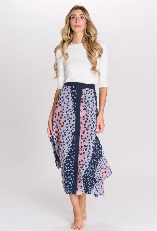 Parcelle Floral Button Down Skirt leather skirt bold