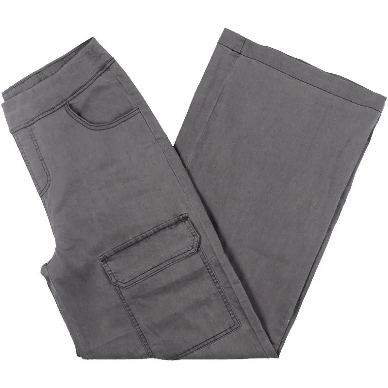 Hue Womens Cargo Wide Leg Cargo Pants Fashionable Work Pants