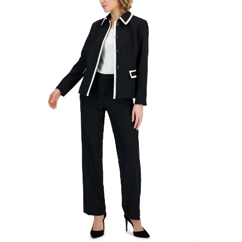 Le Suit Womens Petites Solid  Dress Pants Stylish Elastic Waist Pants