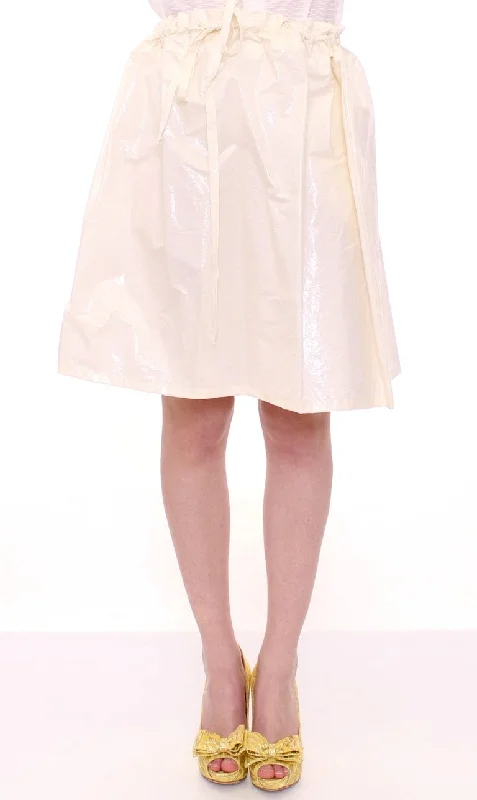 Licia Florio Elegant White Tie-Waist Skirt chiffon skirt lightweight