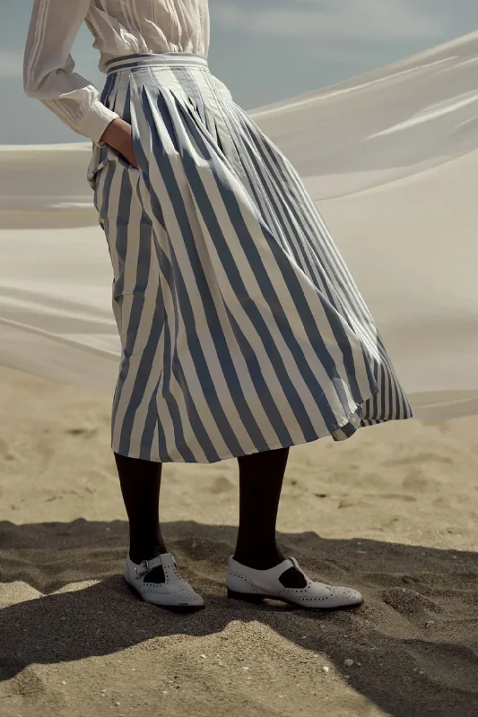 Zazou Lido Stripes Skirt | Storm Blue wrap skirt elegant