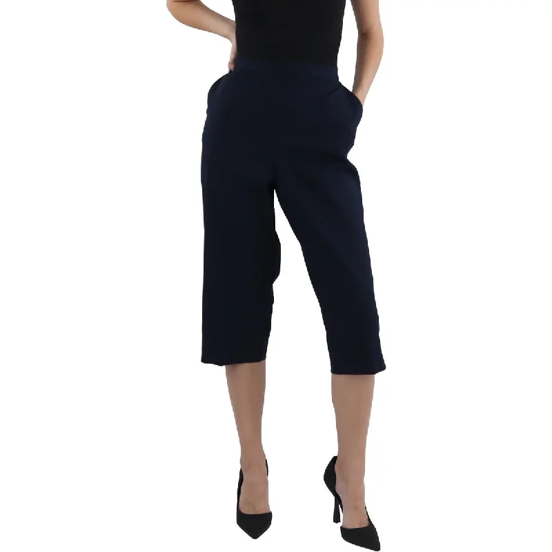 Alfred Dunner Womens Twill Flat Front Capri Pants Stylish Paperbag Waist Pants