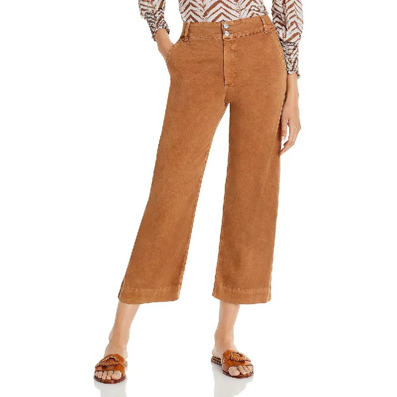 Bella Dahl Womens Saige Cropped High Rise Wide Leg Pants Stylish Slim Trousers