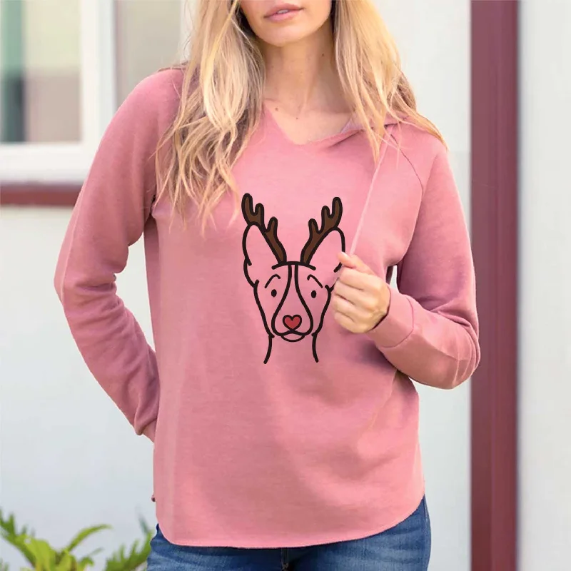 Red Nose Basenji - Cali Wave Hooded Sweatshirt Hoodie with Hem Drawcord Adjustable Customizable Red Nose Basenji - Cali Wave Hooded Sweatshirt Hoodie with Hem Drawcord Adjustable Customizable