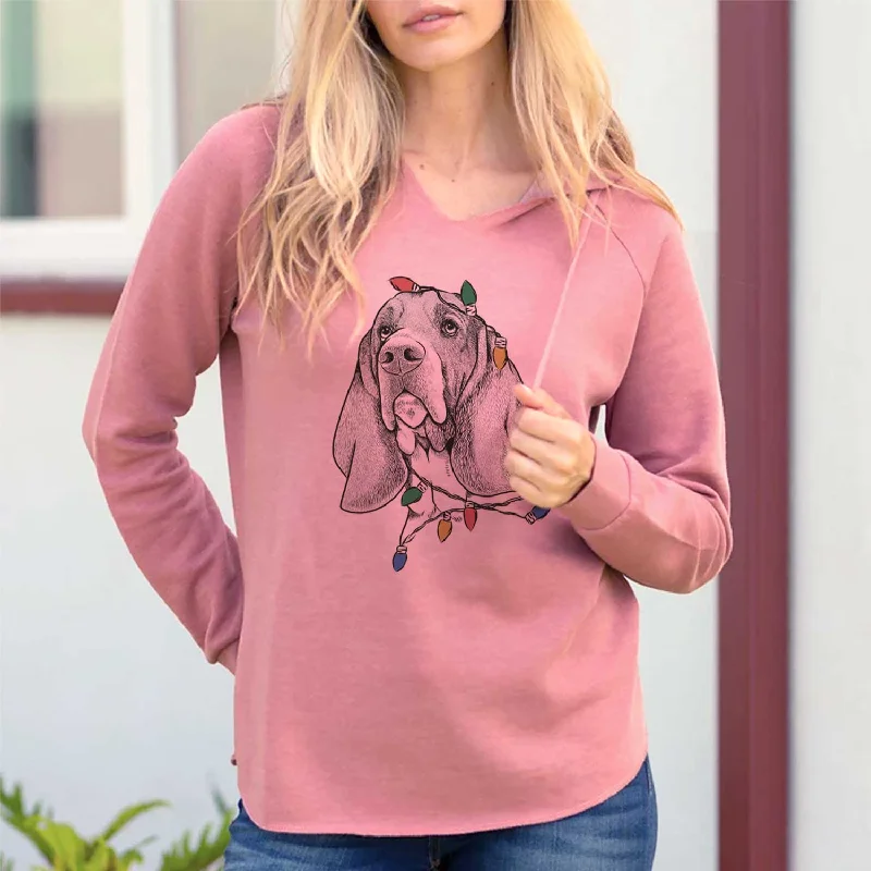 Christmas Lights Cooper the Basset Hound - Cali Wave Hooded Sweatshirt Hooded Sweatshirt Casual Wear Street Style Christmas Lights Cooper the Basset Hound - Cali Wave Hooded Sweatshirt Hooded Sweatshirt Casual Wear Street Style