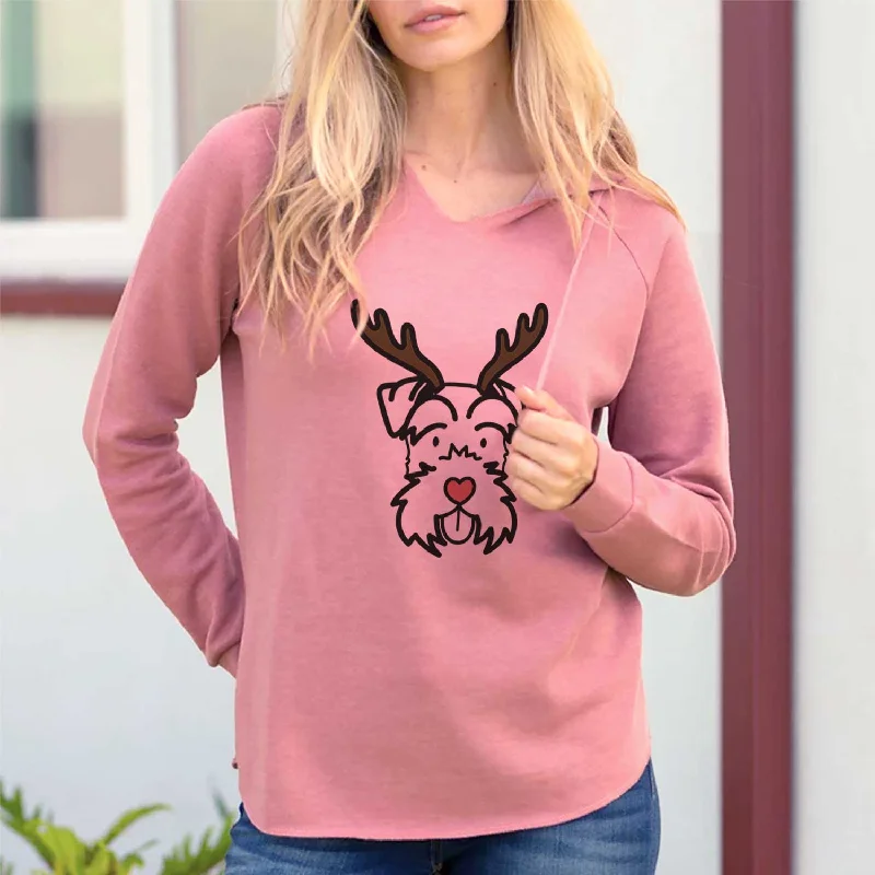 Red Nose Miniature Schnauzer - Cali Wave Hooded Sweatshirt Hoodie with Hem Embroidery Detailed Premium Red Nose Miniature Schnauzer - Cali Wave Hooded Sweatshirt Hoodie with Hem Embroidery Detailed Premium