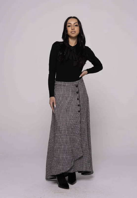 Edera Fake Wrap Straight Skirt leather skirt bold