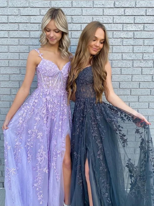 V Neck Lilac Navy Blue Lace Prom Dresses, Purple Lace Formal Graduation Dresses Tunics Sophisticated sleek V Neck Lilac Navy Blue Lace Prom Dresses, Purple Lace Formal Graduation Dresses Tunics Sophisticated sleek