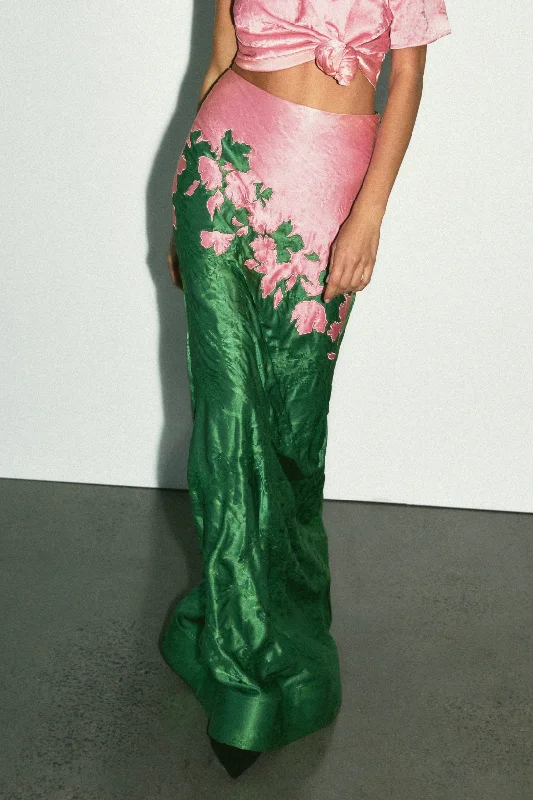 Blown Away Slip Skirt | Grass Green cashmere skirt soft