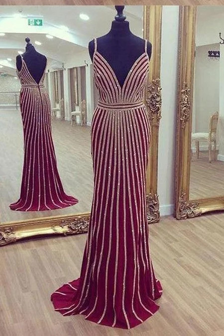 Radial Beading Evening Party Dress with Plunging Neckline Boatneck Modish Everyday