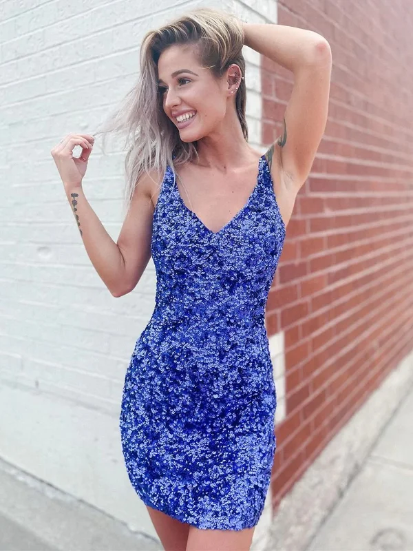 A Line V Neck Short Blue Prom Dresses, Short Blue Formal Homecoming Dresses Tunics Evening elegant A Line V Neck Short Blue Prom Dresses, Short Blue Formal Homecoming Dresses Tunics Evening elegant