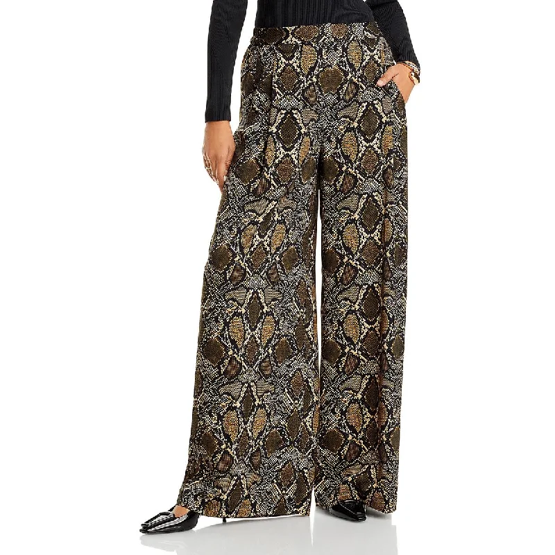 Kobi Halperin Womens Vivian Mid Rise Formal Wide Leg Pants Classic Straight Pants