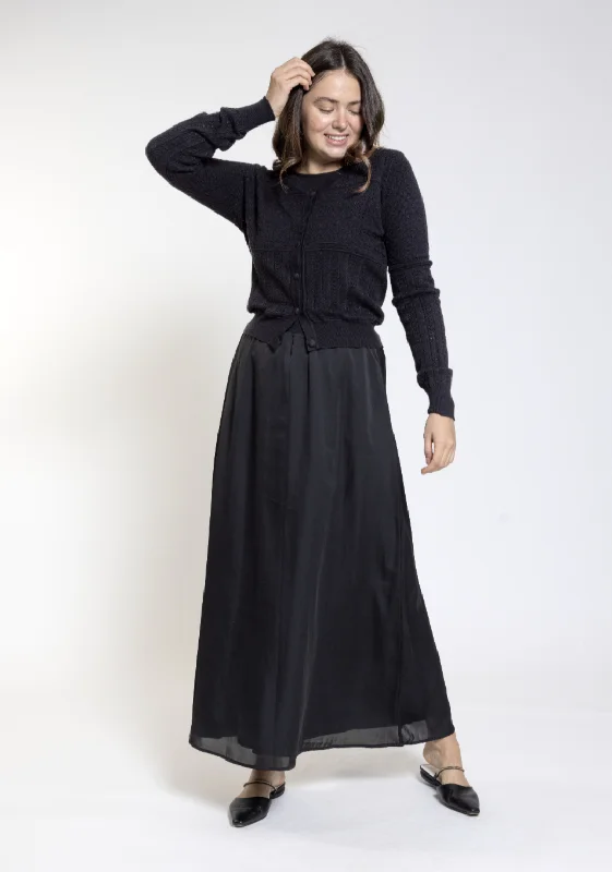 Harper Knit Waist Satin Skirt velvet skirt luxury