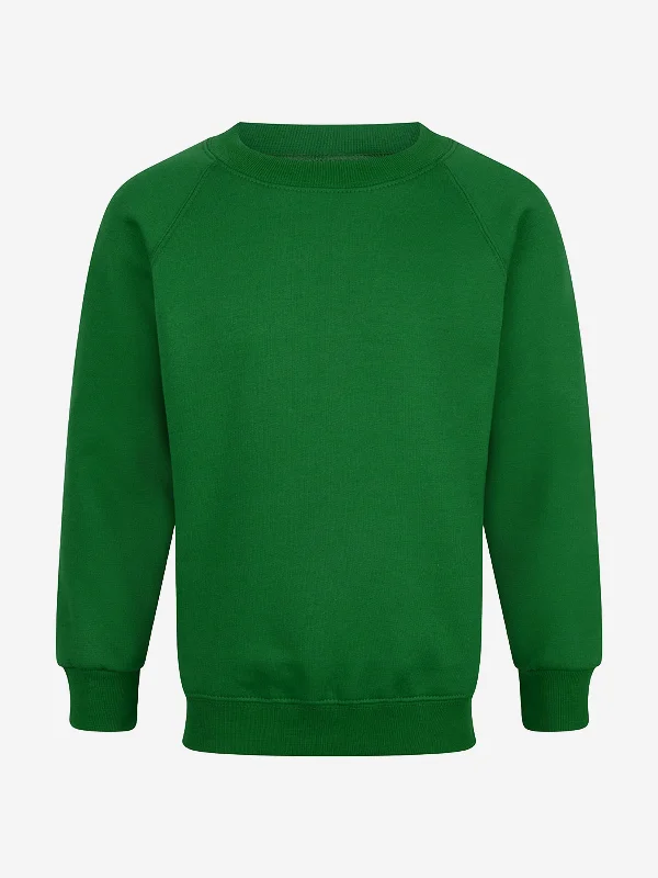 Zeco Kids School Crew Neck Sweatshirt in Green Cotton Hoodie Fleece Lining Warmth
