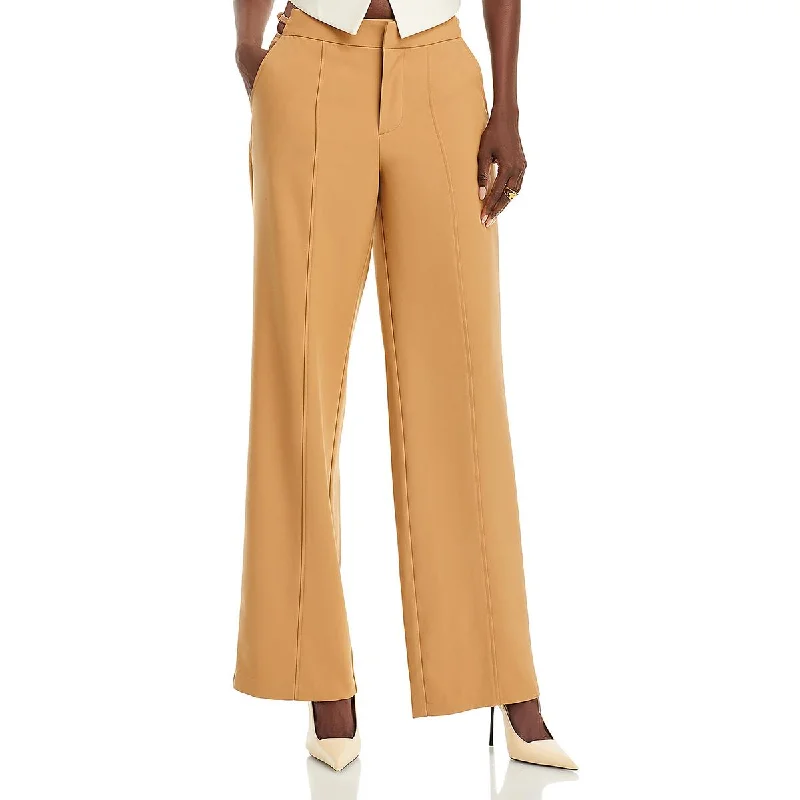 Avec Les Filles Womens Pocket Ankle Wide Leg Pants Cozy Full-Length Pants