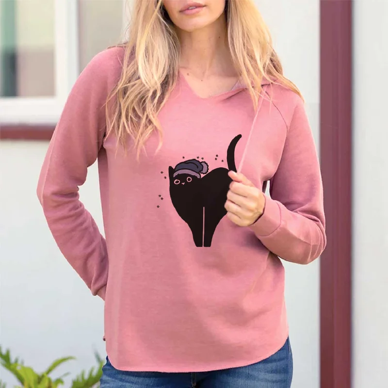 Frosty Black Cat - Bella - Cali Wave Hooded Sweatshirt Hoodie with Print Artistic Unique Frosty Black Cat - Bella - Cali Wave Hooded Sweatshirt Hoodie with Print Artistic Unique