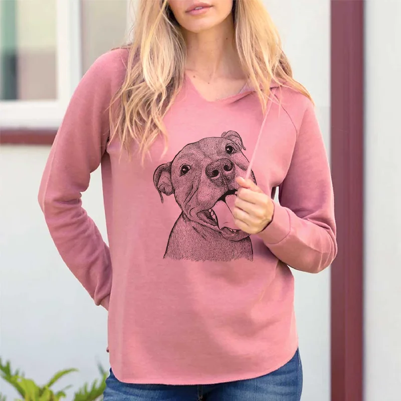 Eloise the Pitbull Mix - Cali Wave Hooded Sweatshirt Hoodie with Relaxed Fit Easy Casual Eloise the Pitbull Mix - Cali Wave Hooded Sweatshirt Hoodie with Relaxed Fit Easy Casual