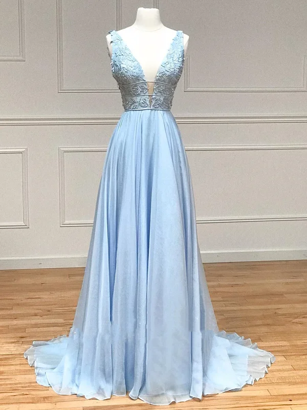 V Neck Light Blue Lace Prom Dresses, Light Blue V Lace Lace Formal Graduation Dresses Tunics Fleece cozy V Neck Light Blue Lace Prom Dresses, Light Blue V Lace Lace Formal Graduation Dresses Tunics Fleece cozy