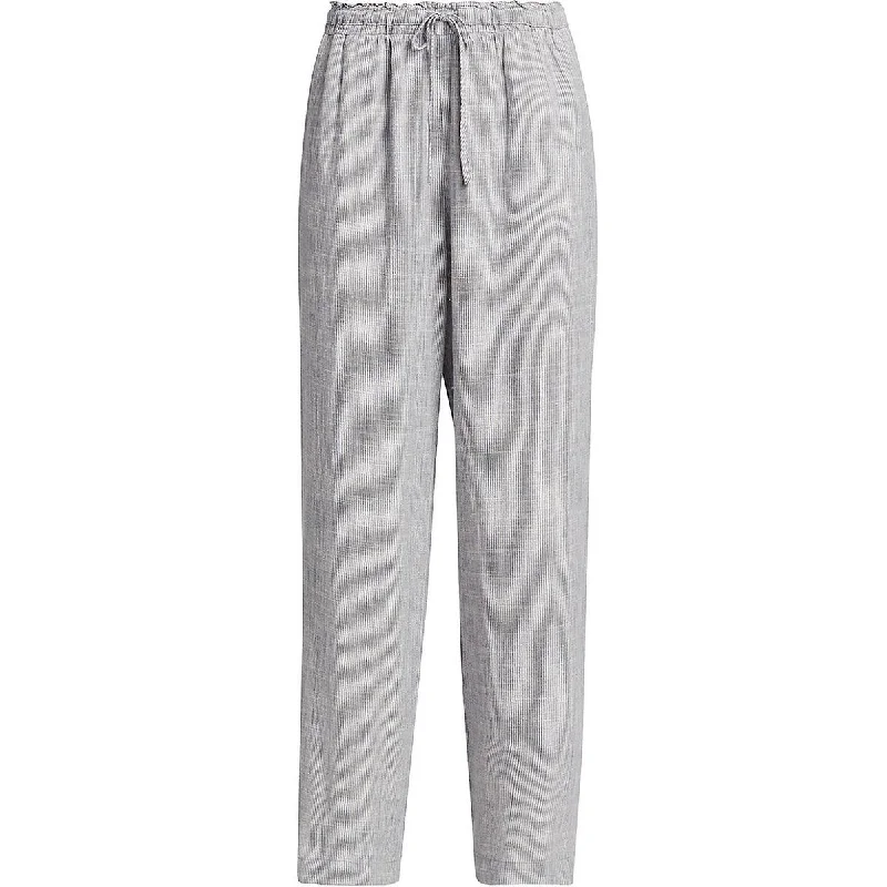 Splendid Womens Cheyenne Linen Blend Micro-striped Wide Leg Pants Casual Lounge Pants