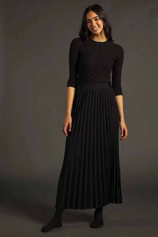 Madison & Park Pleated Midi Skirt silk skirt smooth