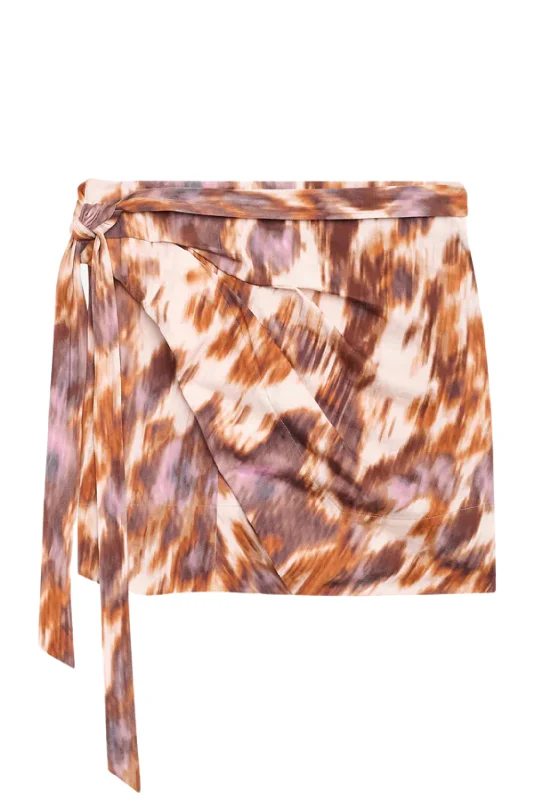 Berenice Skirt | Ecru-Ochre button skirt front