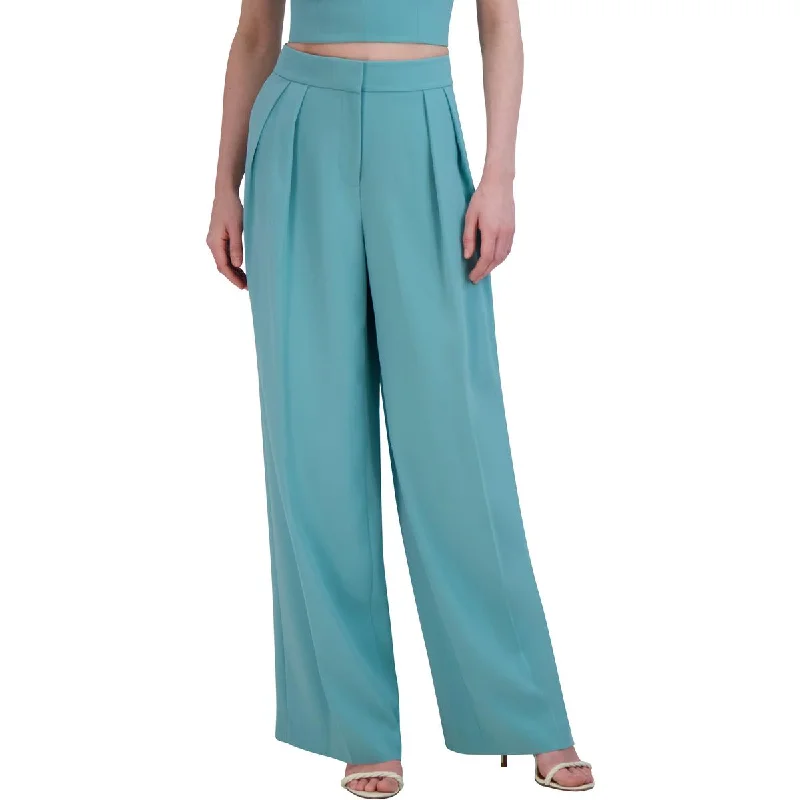 BCBGMAXAZRIA Womens Office Pleated Wide Leg Pants Trendy Tapered Pants