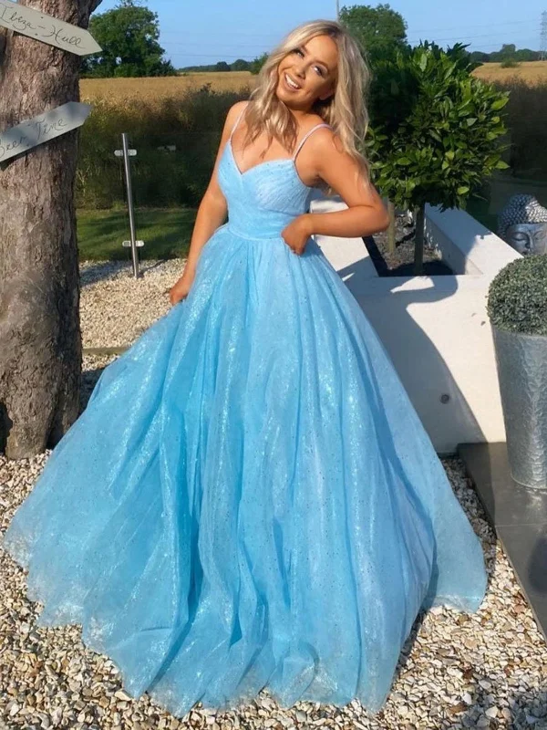 Shiny A Line V Neck Blue Prom Dresses, V Neck Blue Formal Evening Dresses Tunics Practical durable Shiny A Line V Neck Blue Prom Dresses, V Neck Blue Formal Evening Dresses Tunics Practical durable