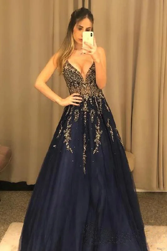 V Neck Line Sexy Party Dress Navy Blue Appliques Long Prom Dress With Beading OKU12 Tunics Yoga stretchy V Neck Line Sexy Party Dress Navy Blue Appliques Long Prom Dress With Beading OKU12 Tunics Yoga stretchy